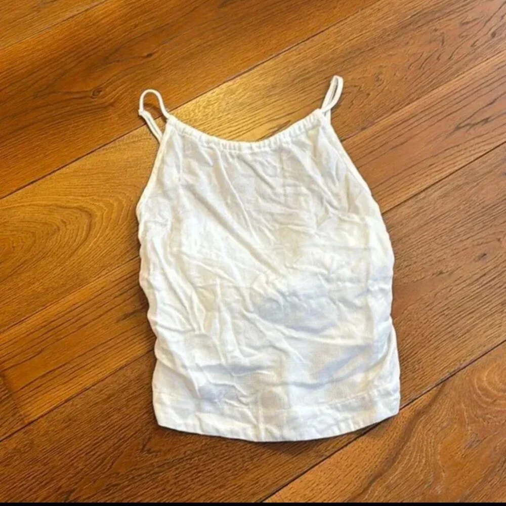 Anthropologie Cloth &‎ Stone white ruched camisole top size M - Picture 2 of 7
